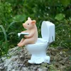 Indoor Polyresin Statue Resin Crafts Miniature Landscape Figurine Cute Pig Statue Home Decoration Fairy Garden Decor HKD230901