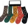 Designers Mens Womens Socks Five Luxurys G Sports Winter Mesh Letter Printed Brands Cotton Man Femal Sock med Box256Z