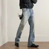 Мужские джинсы Мужские джинсы ERD Vintage Washed Old Destroyed Straight Casual Hundred Pants Men Baggy Ripped Y2k Clothes 230831