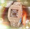 Relojes cuadrados de lujo con esfera de tanque romano para mujer y hombre, caja de anillo de diamantes, reloj con batería de cuarzo, fecha automática súper comercial, reloj de pulsera para todo el crimen, regalos elegantes para mujer