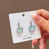 Dangle Earrings Fashion Vintage Metal Heart Design Blue Resin Jewelry For Women