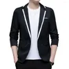 Men's Suits Men Lapel Stylish Color Block Slim Fit Single Button Suit Jacket For Spring/autumn Weddings Groom Coat Sizes M-3xl