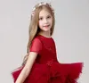 Girl Dresses Flower Dress Tulle Lace Short-sleeved Princess Wedding Party Ball Beauty Pageant First Communion Dream Kids Gift