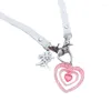 Pendentif Colliers M2EA Love Cuirs Collier pour femmes Sweet Cool Tendance Collier Collier Punk Bijoux