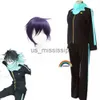 Cosplay Wigs 2020 New Anime Styled Black Purple Noragami yato short Synthetic Hair Cosplay Costume suit sports clothes set Wig Cap x0901