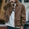 Мужские куртки Винтажные джинсовые бомберы-карго Мужская одежда Американский красивый уличная одежда для отдыха Универсальные пальто с длинными рукавами Дизайнерские M-3XL