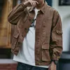 Vestes pour hommes Vintage Cargo Denim Bomber Hommes Vêtements Américain Beau Loisirs Streetwear All-Match Manteaux À Manches Longues Designer M-3XL