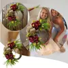 Dekorativer Blumen-Haustür-Kranz mit Schleife, Willkommensschild, kreativer Bauernhaus-Frühling, Outdoor-Aufhänger, Gläser