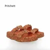 Terlik kemer tokası deri espadarille düz sandaletler için yaz açık yuvarlak ayak parmağı platformu sportif açık plaj ayakkabıları