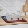 Table Mats American Flag Vintage Wood Grain Drain Mat For Kitchen Accessories Drying Dishes Tableware