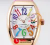 ABF V32 Vanguard Color Dream Swiss Quartz Chronograph Ladies Watch Womens Rose Gold Dial Большое число розовый кожа