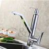 Robinets de cuisine Design robinet Chrome argent pivotant évier mitigeur vanité avec distributeur de savon
