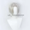 Cosplay Wigs High Quality Anime Tokyo Revengers Izana Kurokawa Cosplay Wig Short White and Silver Heat Resistant Synthetic Hair Wigs WigCap x0901