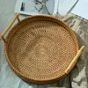 Set di stoviglie Dim Sum Piatto da frutta Cesto da portata Contenitore intrecciato a mano Pane in rattan Snack per la casa Decorazione da tavolo