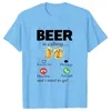 T-shirts pour hommes Chemise Pour Hommes La Bière Appelle Me Rappeler Message Refus Accepter Impression Marque T-shirts Mode T-Shirts Hauts Tee