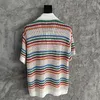 Męskie swetry duże Casablanca Jacquard Mężczyźni kobiety 1 wysokiej jakości paski Rainbow Knitted Swatercoat 230831