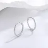 Boucles d'oreilles en argent Sterling S925, petites torsions de pâte frite, boucles d'oreilles rondes, clous d'oreille de base, trou d'oreille pour hommes et femmes