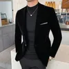 Trajes para hombre, Blazers, ropa de marca, traje de terciopelo dorado para hombre, Blazers de negocios delgados de alta calidad, vestido de novia para novio Me245U