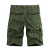 Shorts pour hommes Summer Mens Cargo Tactique Pantalon court Multi-poches Hommes Vêtements surdimensionnés Casual Fashion Jogger Outdoor Kaki