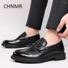 Dress Shoes CHNMR-S Business Leisure England Style Thick Base Leather For Men Slip-on Big Size Trends Fashion