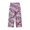 Mensbyxor Y2K Pink Baggy Camouflage Cargo för män och kvinnor Pantalones Hombre Streetwear Loose Casual Byxor Överdimensionerade