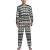 Herren-Nachtwäsche, Tribal-Druck, Pyjamas, lange Ärmel, Schwarz und Gold, 2-teiliges Zimmer-Set, Frühlingsmännliches Design, Kawaii