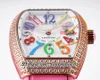 ABF V32 Vanguard Color Dream Cronografo svizzero al quarzo Orologio da donna Cassa con diamanti Cassa in oro rosa MOP Quadrante Pelle rosa Lady Super Edition Reloj Hombre Puretime L12