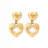 Orecchini pendenti francesi esagerati da donna, dimensioni amore specchio dorato opaco interno femmina