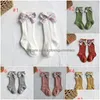 Autre Accueil Textile Bowknot Filles Chaussettes Fleur Bows Bébé Princesse Chaussette Genou Long Doux Dépouillé Enfants Footsocks Vêtements Drop Deliv DH94Y