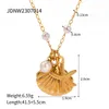 Pendentif Colliers Minar Arrivée 18K Plaqué Or En Acier Inoxydable Métallique Shell Star Simulé Perle Collier Ras Du Cou Pour Femmes Femelle