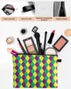 Totes Mardi Gras Plaid Diamond Textustraven Travel Cosmetics Makeup Makeup Make Bag Портативный хранение макияжа Женская водонепроницаем