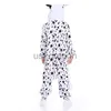 Casa Roupas 101 Dálmatas Traje Crianças Unissex Spotty Dog Macacão Halloween Animal Filhote de Cachorro Pijama Onesies Carnaval Cosplay para Crianças X0902