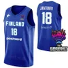 Tryckt 2023 VM Finland baskettröjor 23 Lauri Markkanen 18 Mikael Jantunen 9 Sasu Salin 13 Olivier Nkamhoua 21 Edon Maxhuni