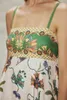 Robe de créateur australienne Robe midi à bretelles imprimées florales en lin