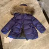 Designer Kids Down Jackets Fashion Mid Length Version Baby Winter Clothing Size 0-12 cm 2st Solid Color Pur Hooded Down Overcoat Aug30