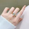 Cluster Rings Spring Qiaoer 925 Sterling Silver 7 10mm Emerald Cut High Carbon Diamonds Gemstone Wedding Engagement Ring Fine Jewelry