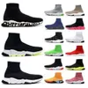 Casual shoes Designer Socks Platform soles Men's and Women's shiny knit Speed Coach Runner Sneakers Socks Shoes Master embossed women's sneake