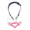 Pendentif Colliers M2EA Love Cuirs Collier pour femmes Sweet Cool Tendance Collier Collier Punk Bijoux