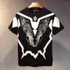 T-shirts pour hommes Casual Summer Hommes T-shirts Wild Style Outdoor Jogger Animal T-shirt à manches courtes T-shirt en coton confortable Motif loups O-Cou