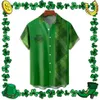 Men's Casual Shirts Irish Shamrock Shirt Vacation St Patricks Day Blouses Short-sleeved Stylish Oversized2546