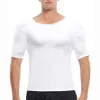 Mannen Body Shapers Mannen Shaper Valse Spier Borst T-shirt Nep Schouders Gewatteerde Ondergoed Compressie T-Shirts217v