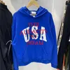 Herrtröjor tröjor broderi usa hoodie män kvinnor hög kvalitet e modighet att drömma hooded lös tröjor tröjor J230901