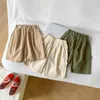 Broeken 2023 Zomer Kinderbroeken Pure kleur katoenen shorts Jongens Eenvoudig casual cropped