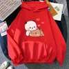 Erkek Hoodies Sevimli Panda Ayı Karikatür Baskı Erkekler/Kadınlar Pamuk Hoodie Sıradan Büyük Boyut Edinme Sweatshirt Moda Trend Unisex Giyim