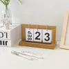 Table Clocks Creative Wooden Turn Page Calendar Modern Simple Household Top Small Furnishings Desk Decoration