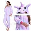 Ev Giyim Kış Yetişkinleri Unicorn Pijamaları Hayvan Aslan Kedi Onesie Flannel Sıcak Skalmat Pijamalar Kadınlar için Kigurumi Dikiş Nightie Noctsuit X0902