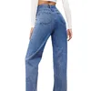 Jeans pour femmes été 2023 stretch lavé denim mode pantalon droit femme confortable et décontracté
