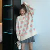 Kobiety swetry jesienne zimowe japońskie słodkie gromadzenie brzoskwini dzianin SWEAT KOBIETA LAZY STYL LUSKIE ZWIECK TOP TOP PULLOVER