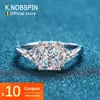 Wedding Rings KNOBSPIN 3ct Radiant Ring s925 Sterling Sliver Plated 18k White Gold Engagement Fine Jewelry For Woman 230831