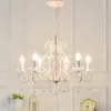 Pendant Lamps Korean Princess Room Chandelier Children's Lights European Style Pink Bedroom Decorative Ins Girls Aesthetic Crystal